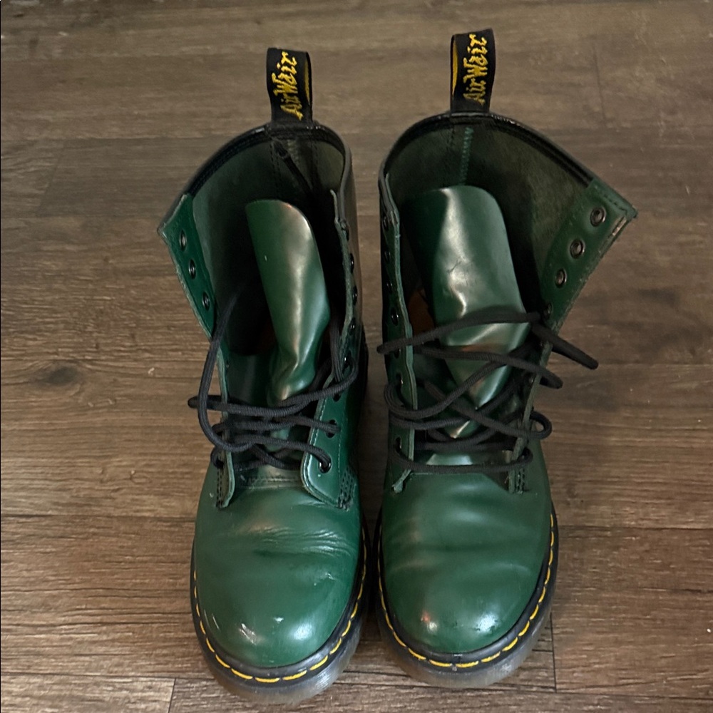 Dr. Martens Forest Green Boots with Black Laces